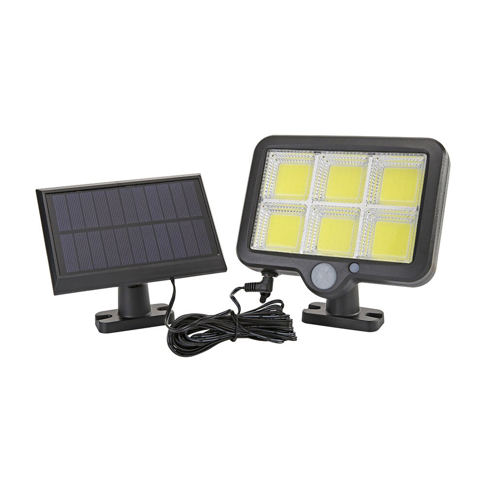 Refletor LED Split para Área Interna e Externa - até 160 LEDs COB de Alto Brilho 6500K, painel solar e sensor de movimento
