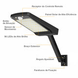 Refletor LED para Área Externa - 56 LEDs de Alto Brilho 6500K, painel solar e sensor de movimento